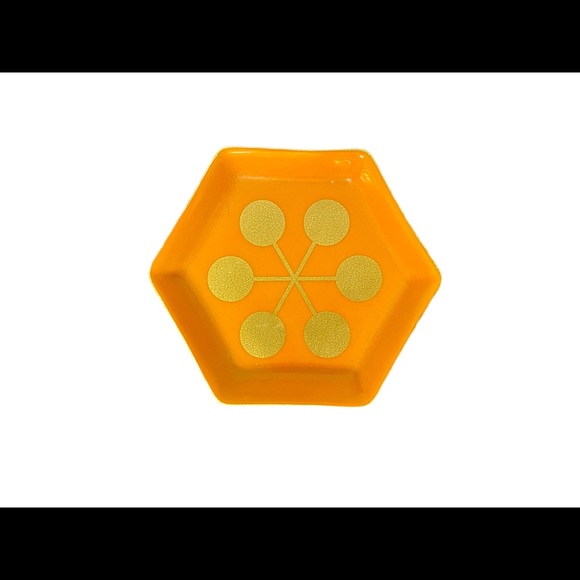 Orange and teal ring dish